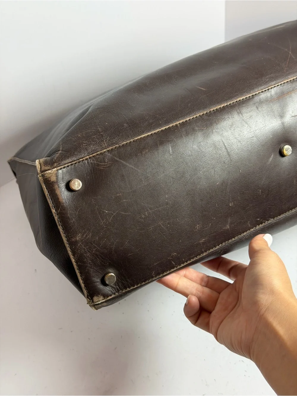 Vintage Salvatore Ferragamo Brown Leather Business Bag